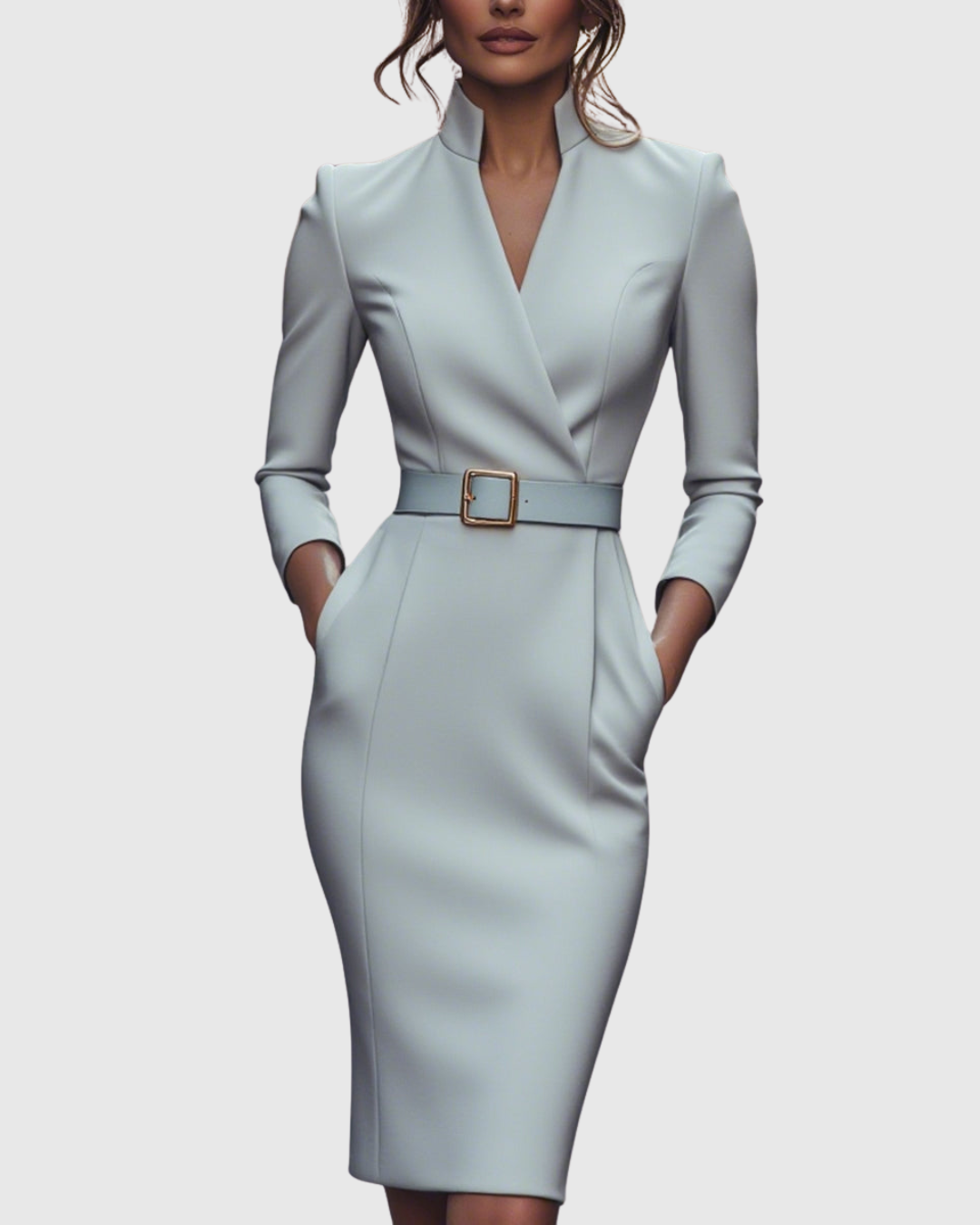 Rosabelle | Women's Mock Wrap Midi Dress