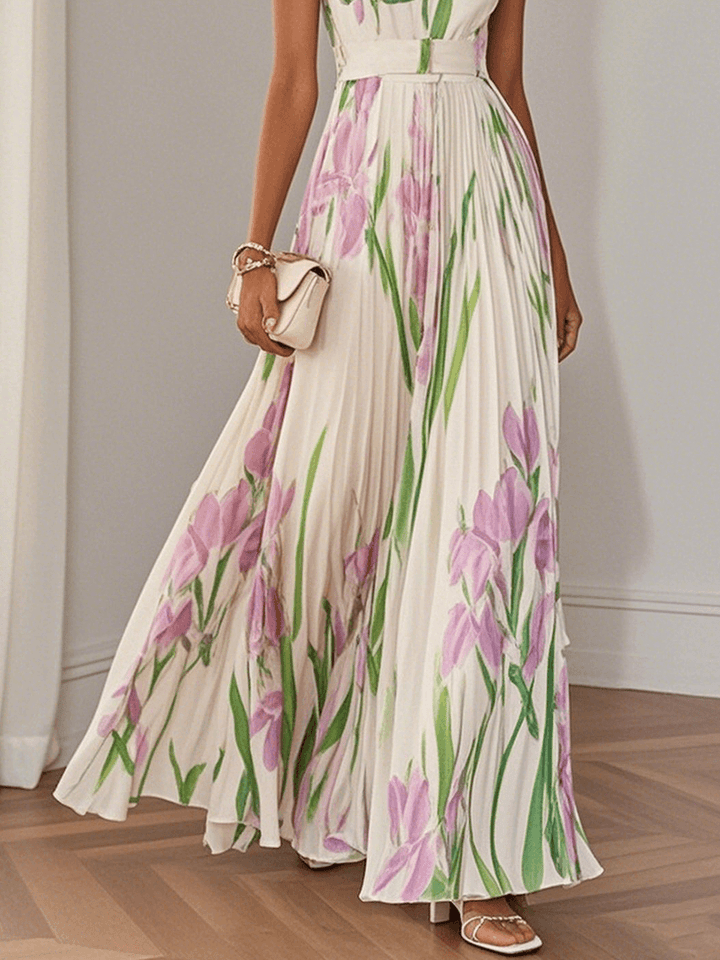 Ophelia | Square Neck Pleated Maxi Dress