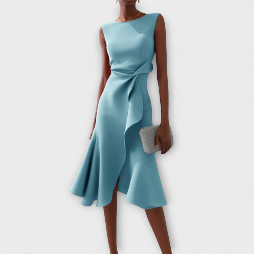 Katerina | Women's Sleeveless Asymmetric Midi Dress