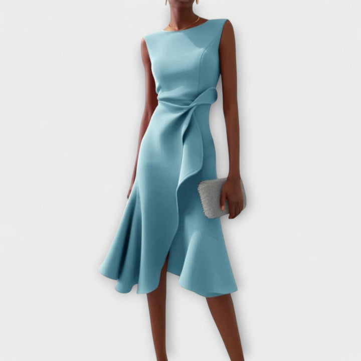 Katerina | Women's Sleeveless Asymmetric Midi Dress