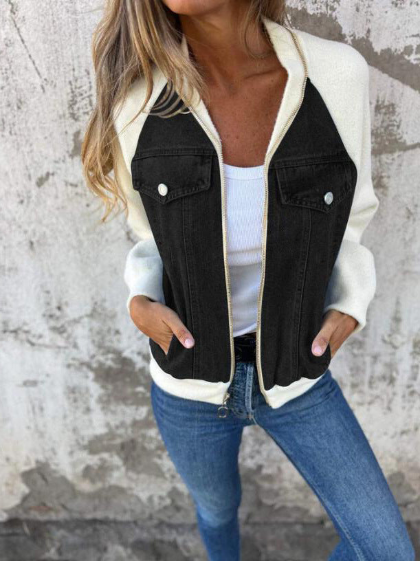 Hannah | Women's V Neck Jacket with Zip Closure