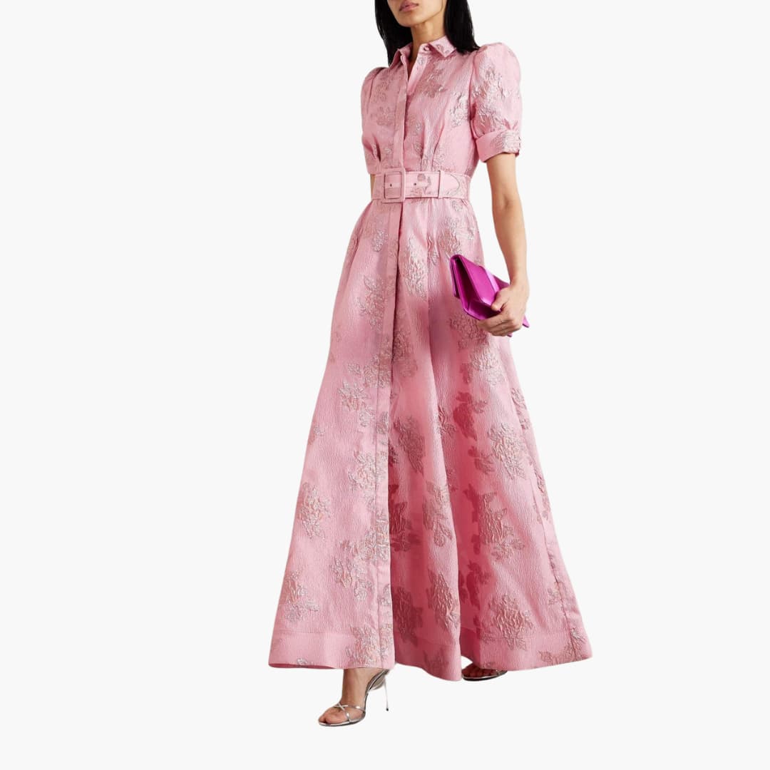 Filippa | Floral Puff Sleeve Belted Midi Dress