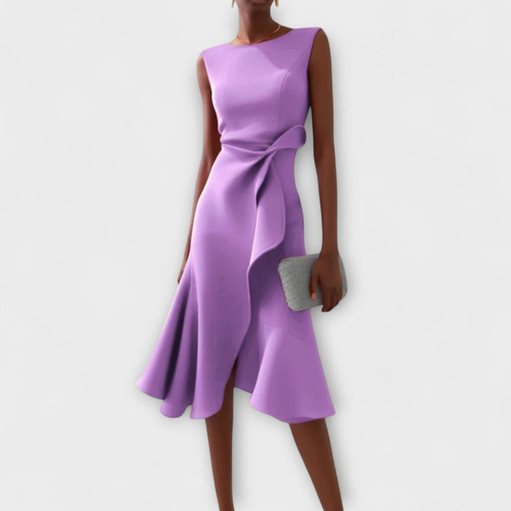 Katerina | Women's Sleeveless Asymmetric Midi Dress
