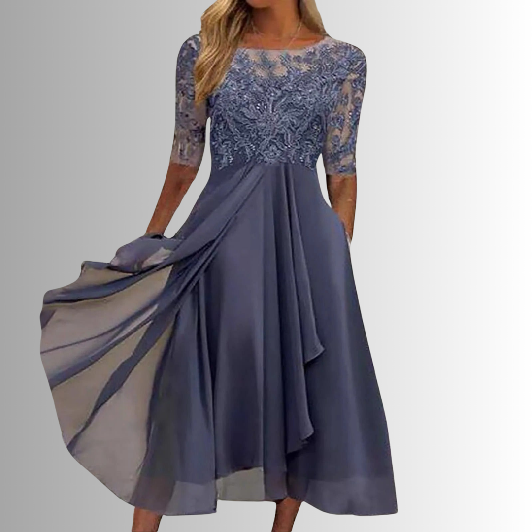 Genevieve | Wedding Guest Lace Midi Dress