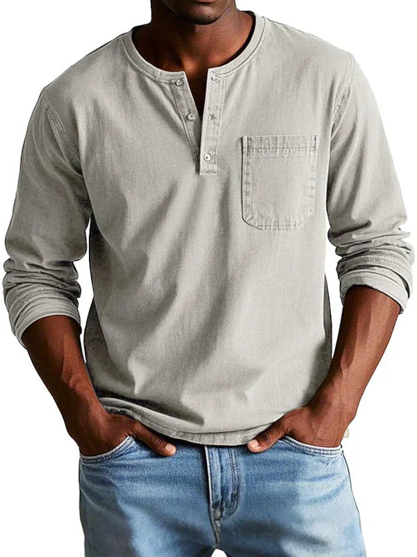 Liam | Men's Long Sleeve Henley Shirt