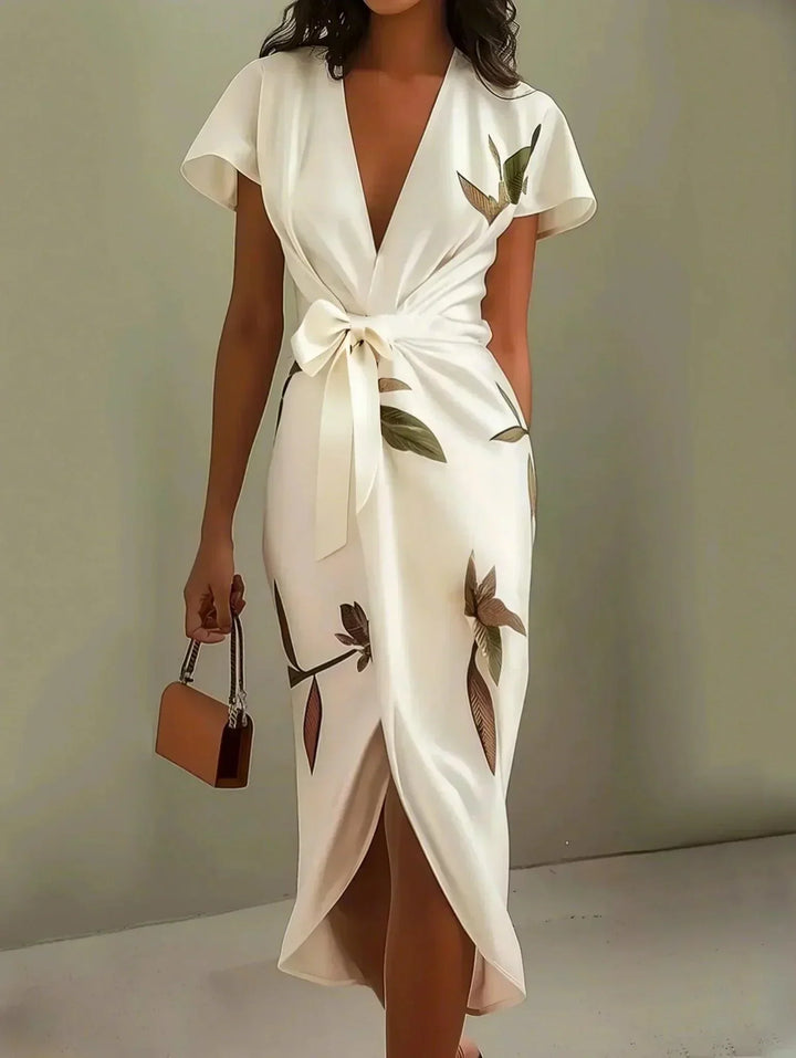 Viviana | Botanical Wrap Midi Dress