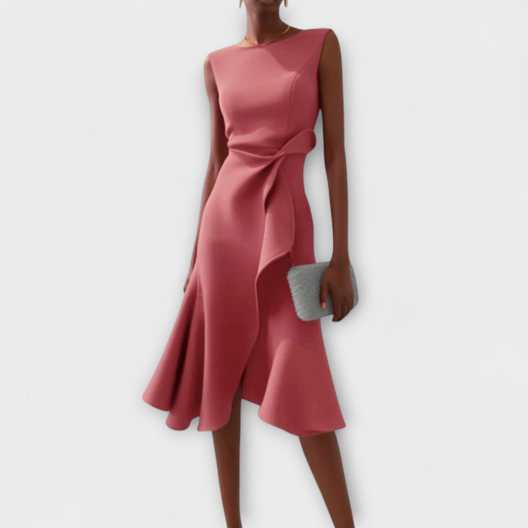 Katerina | Women's Sleeveless Asymmetric Midi Dress