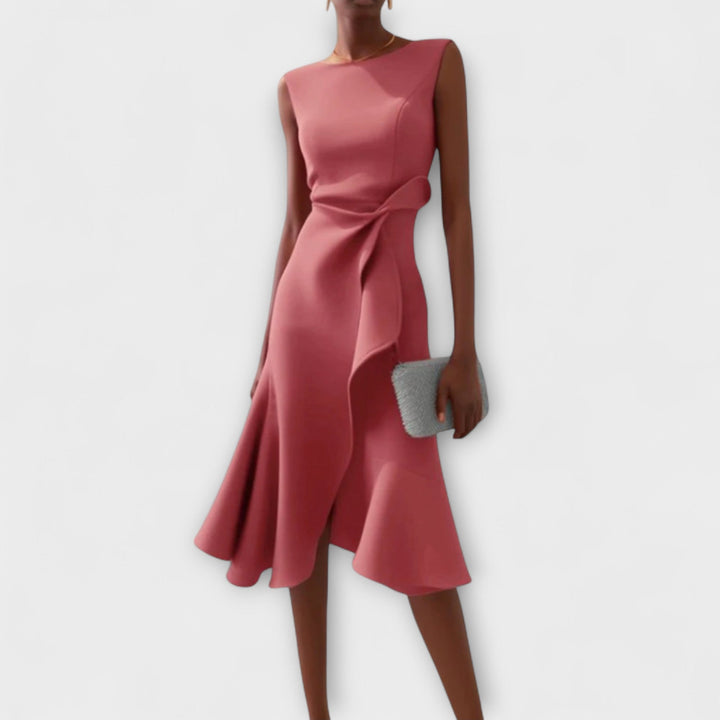 Katerina | Women's Sleeveless Asymmetric Midi Dress