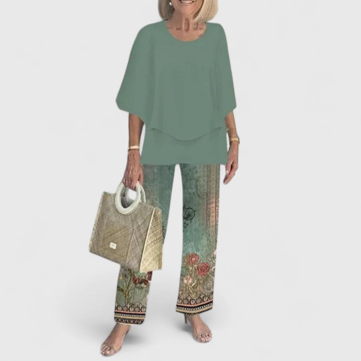 Leonora | Women's Two-Piece Top and Pants Set