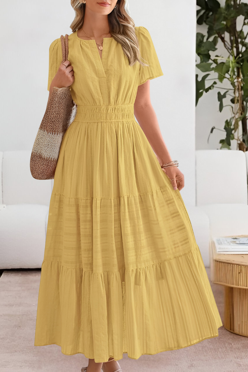 Penelope | Tiered Maxi Dress with Short Sleeves