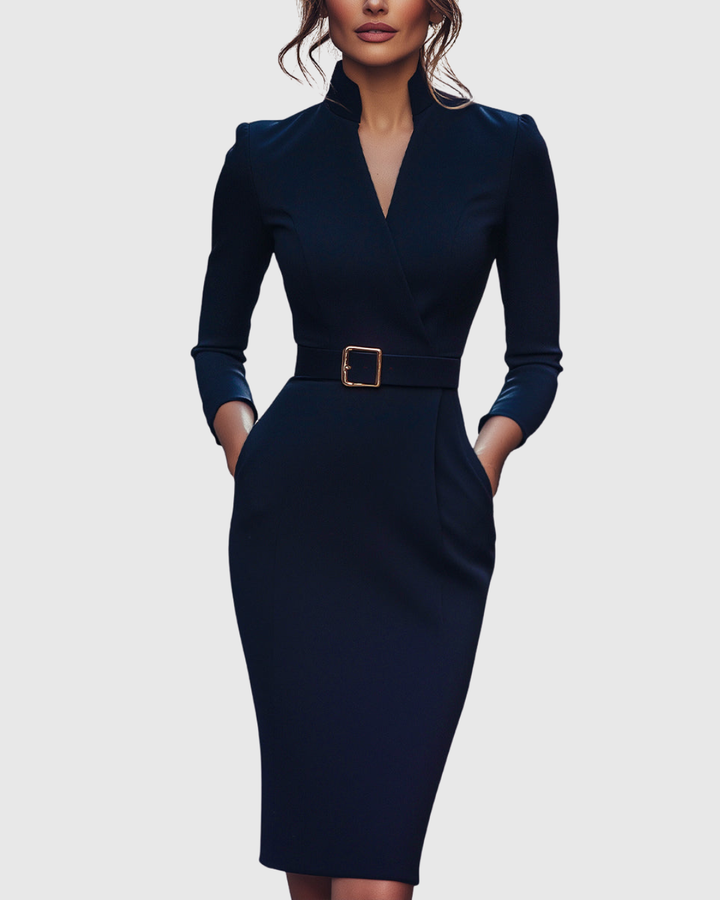 Rosabelle | Women's Mock Wrap Midi Dress
