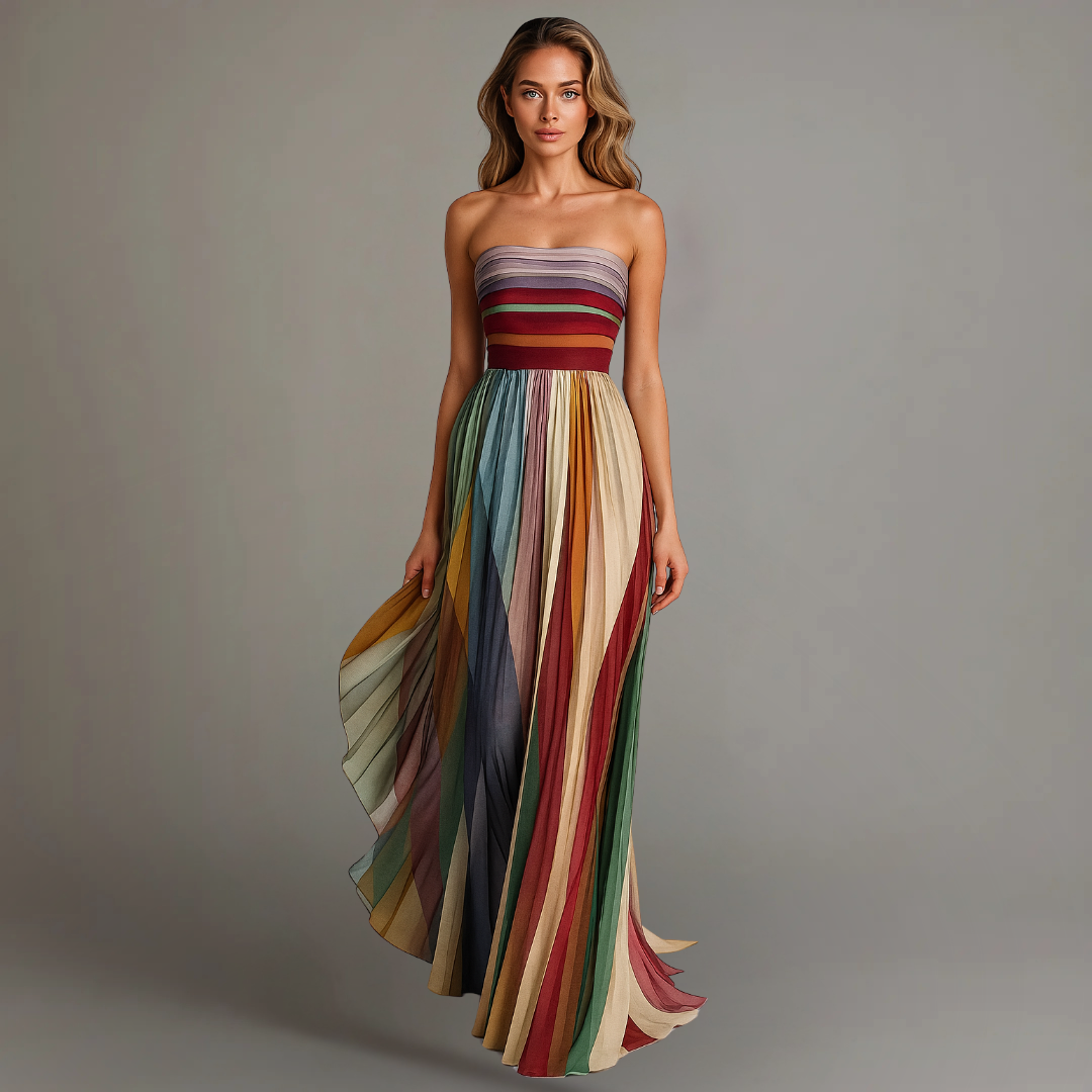 Celeste | Strapless Pleated Maxi Dress