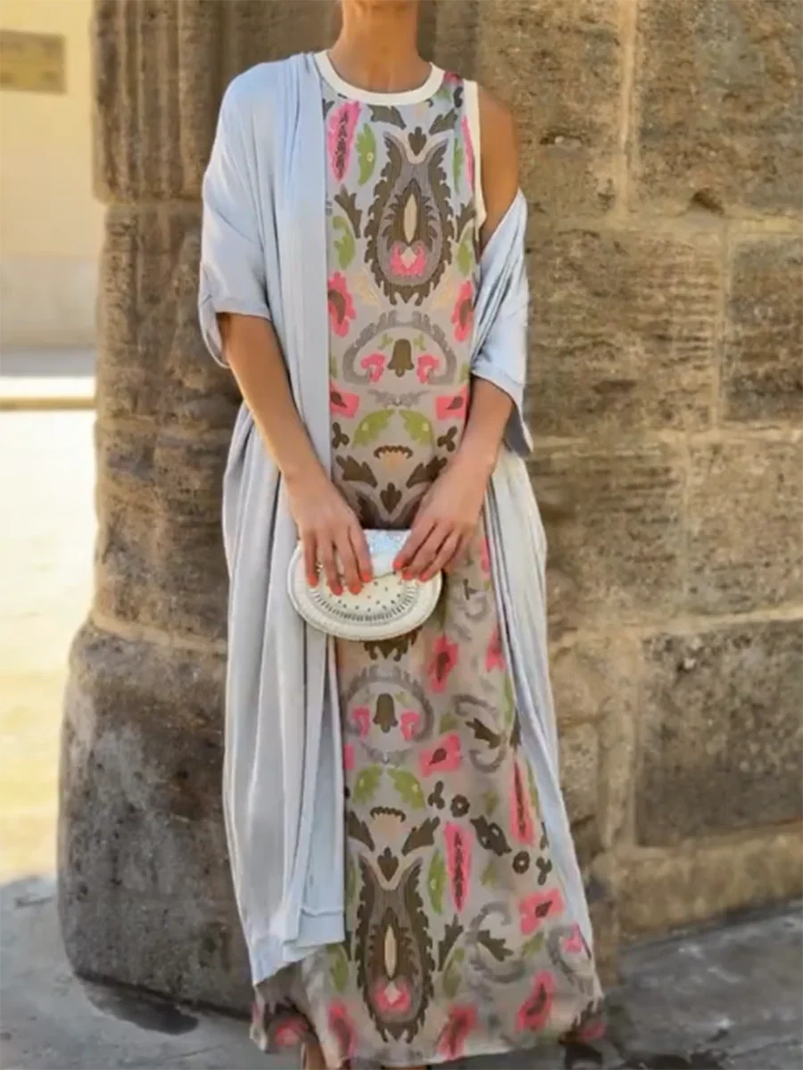 Daisy | Boho Maxi Dress with Two Piece Set