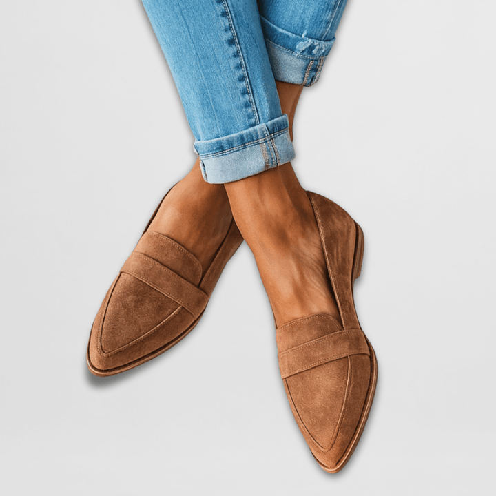 Helena | Women's Suede Loafers with Pointed Toe
