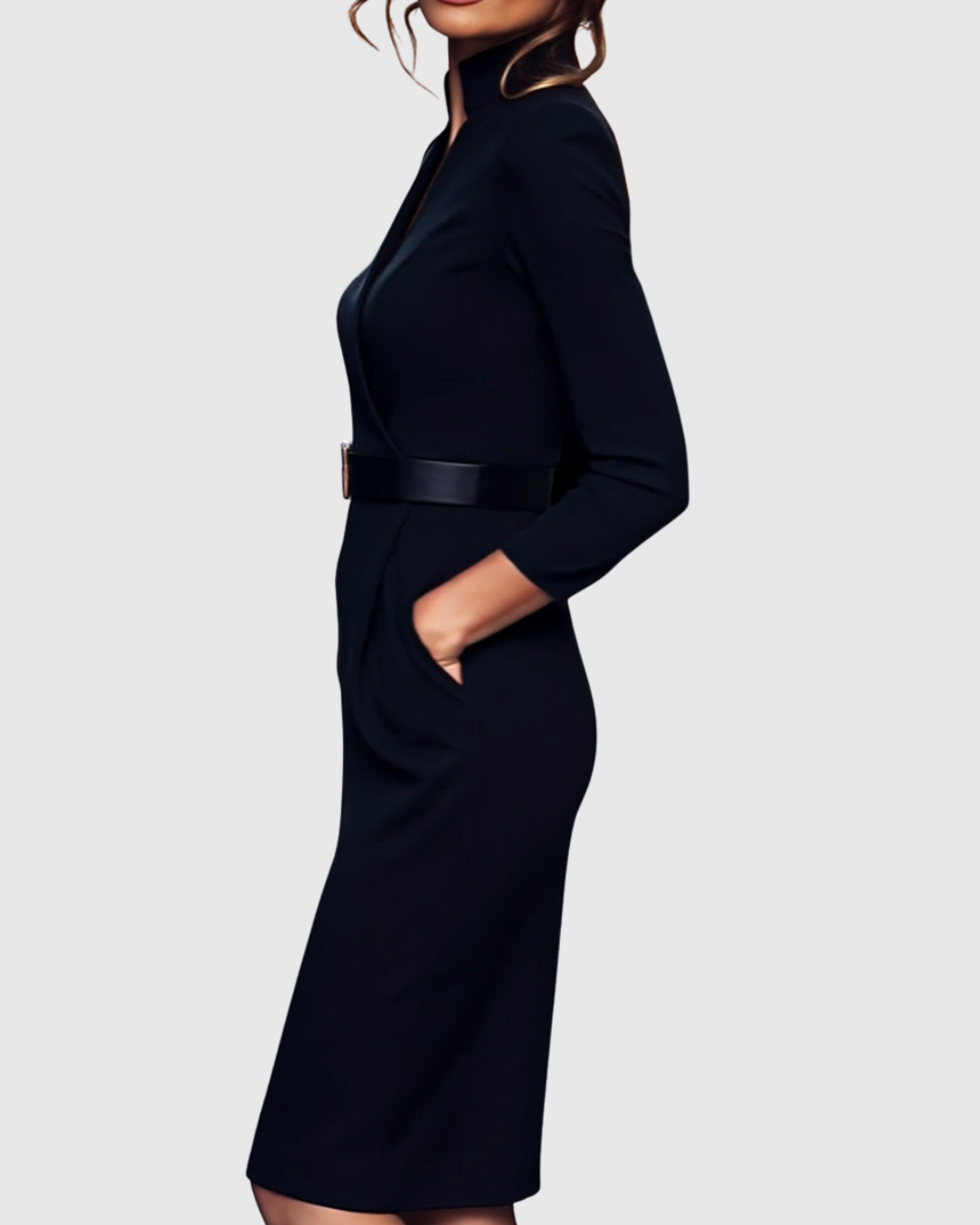 Rosabelle | Women's Mock Wrap Midi Dress