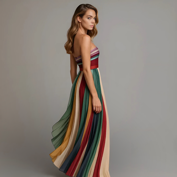 Celeste | Strapless Pleated Maxi Dress