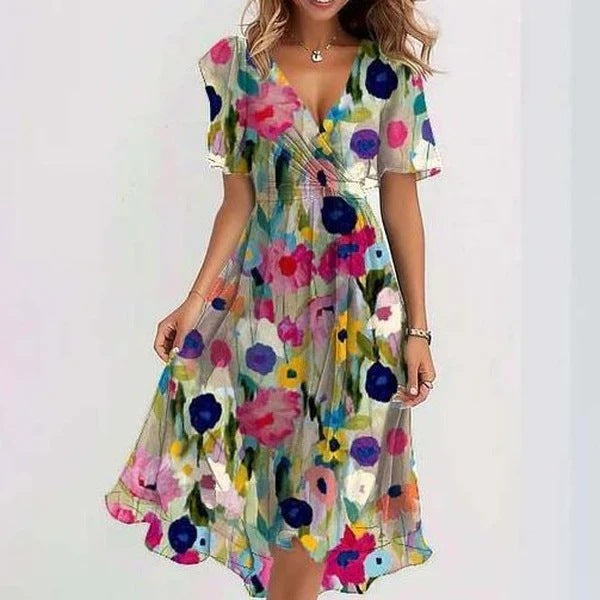 Estefania | Women's Floral Wrap Midi Dress