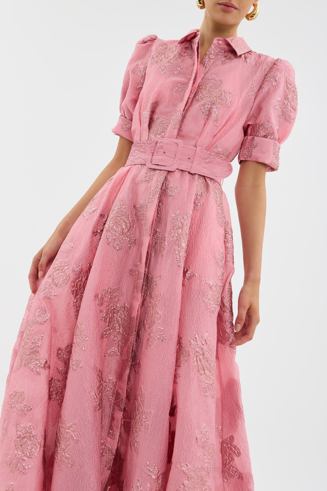 Rosalie | Floral Puff Sleeve Midi Dress