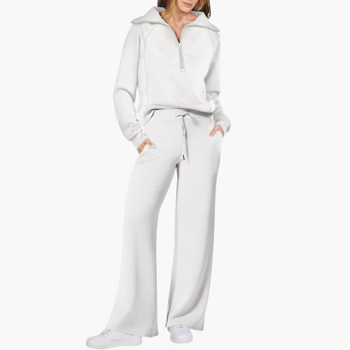Severina | Women's Half-Zip Top and Wide Leg Pants Set