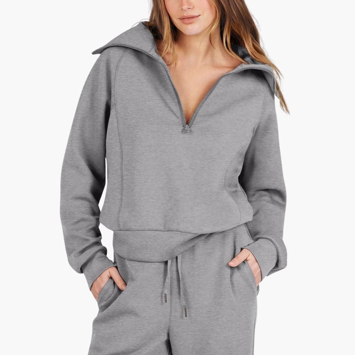 Severina | Women's Half-Zip Top and Wide Leg Pants Set