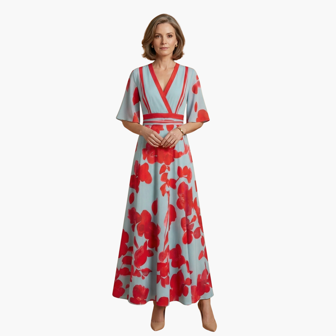 Eufemia | Women's V-Neck Floral Maxi Dress
