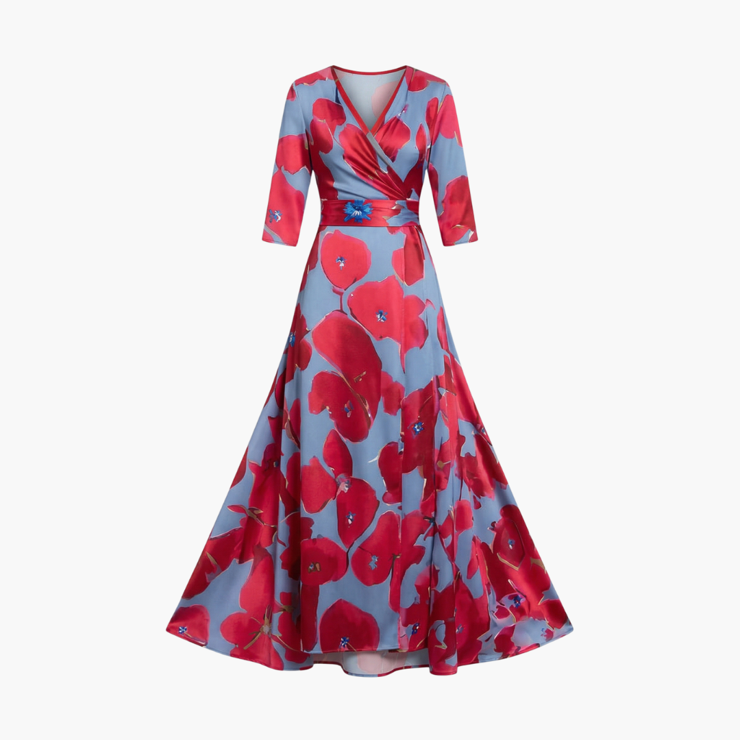 Eufemia | Women's V-Neck Floral Maxi Dress