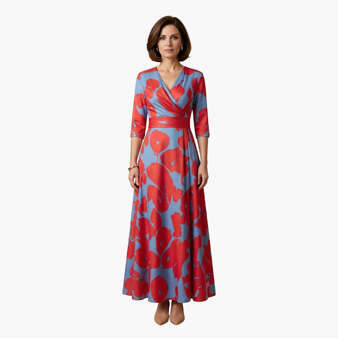 Eufemia | Women's V-Neck Floral Maxi Dress