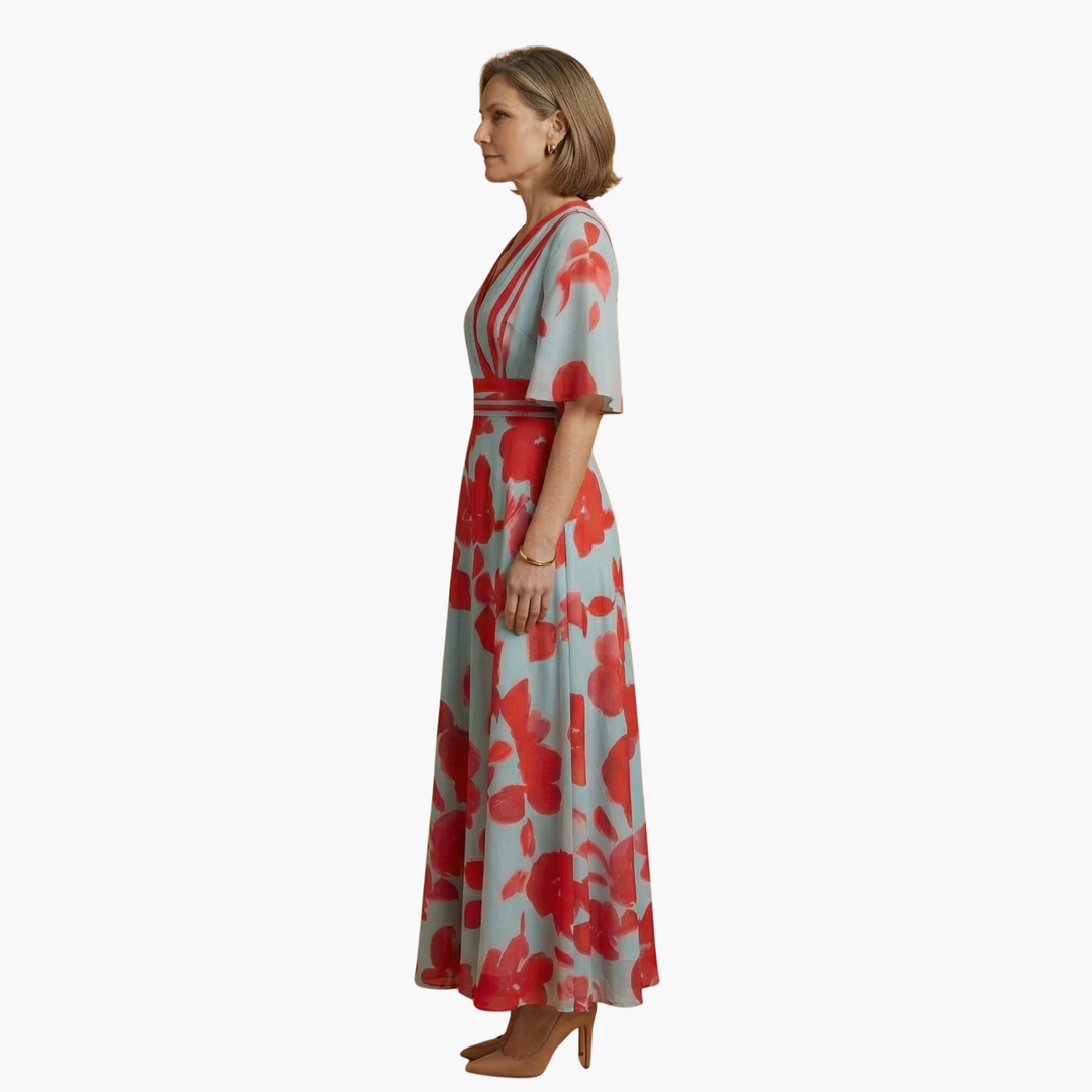 Eufemia | Women's V-Neck Floral Maxi Dress
