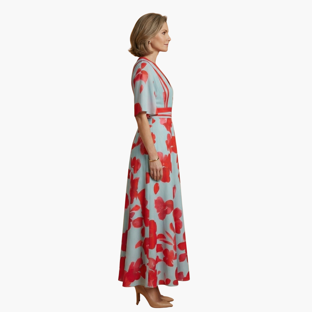 Eufemia | Women's V-Neck Floral Maxi Dress