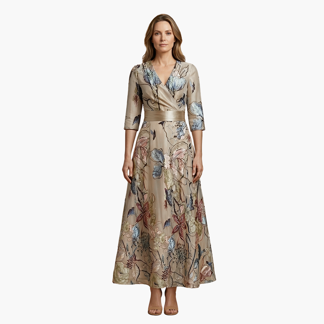 Eufemia | Women's V-Neck Floral Maxi Dress