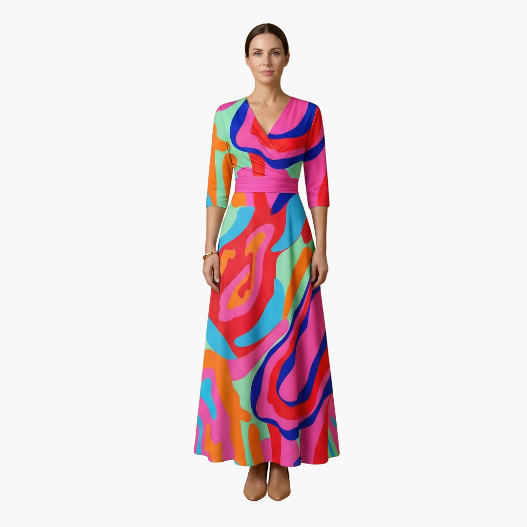 Eufemia | Women's V-Neck Floral Maxi Dress
