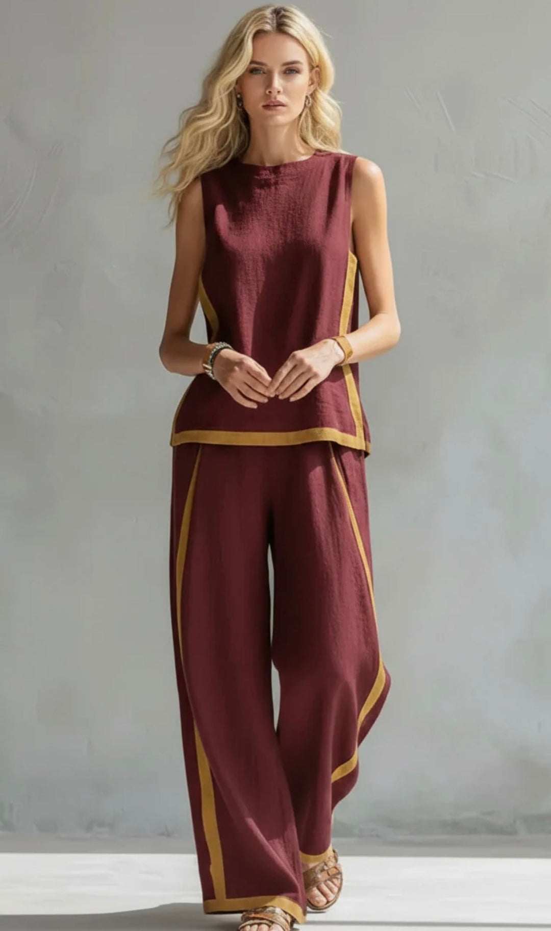 Camille | Linen Wide Leg Two Piece Set