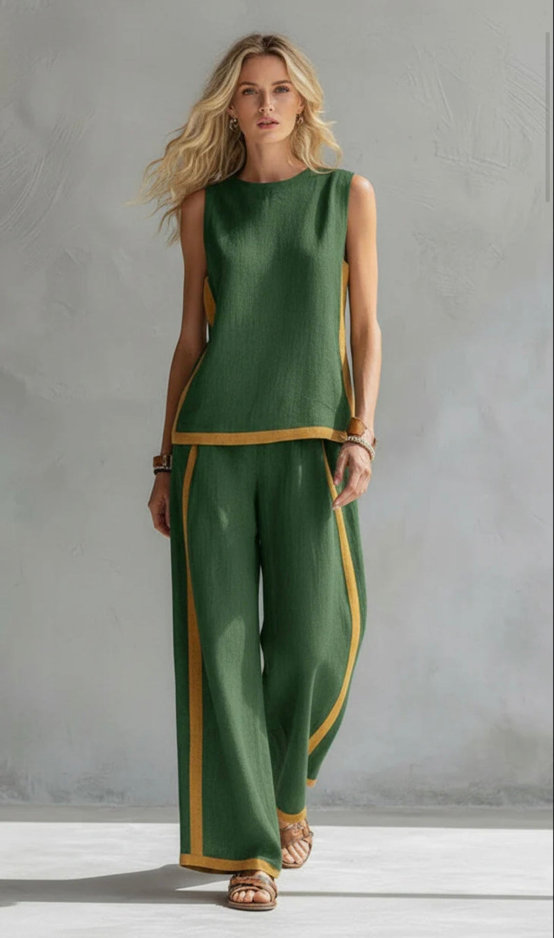 Camille | Linen Wide Leg Two Piece Set