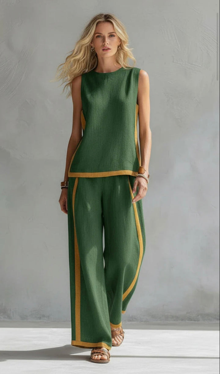 Camille | Linen Wide Leg Two Piece Set