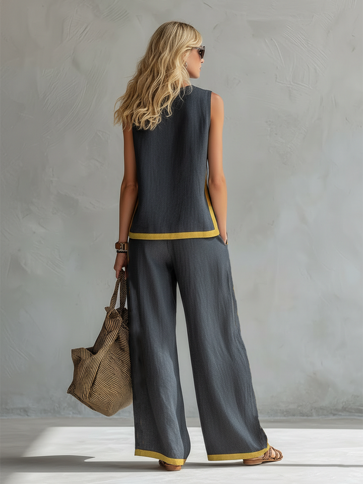 Camille | Linen Wide Leg Two Piece Set