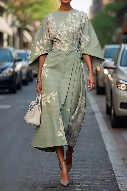 Margaret | Floral Midi Dress with Flowy Fit