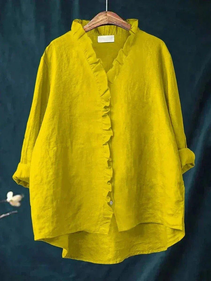 Willow | Linen Ruffle Blouse