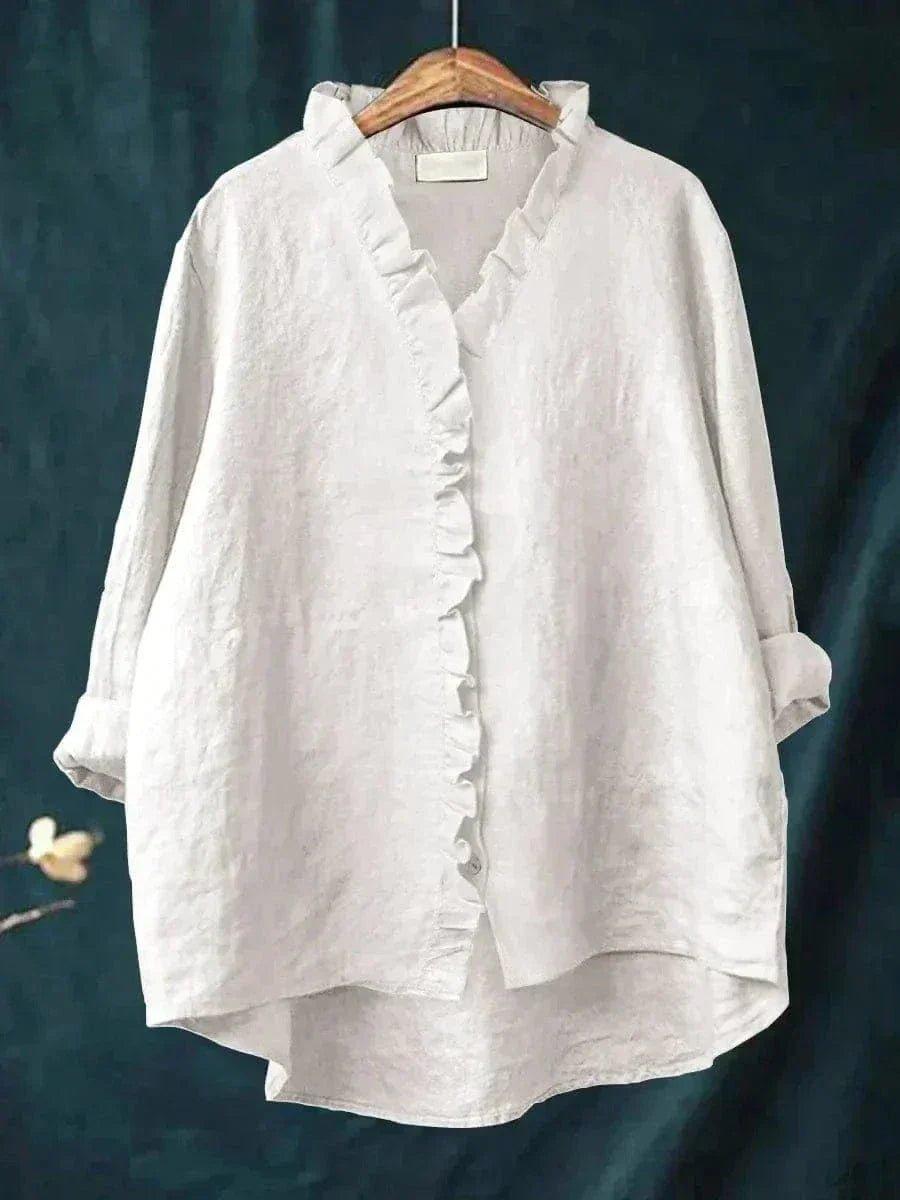 Willow | Linen Ruffle Blouse
