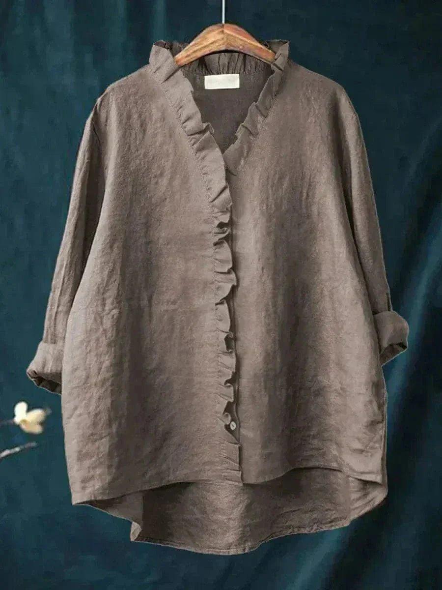 Willow | Linen Ruffle Blouse