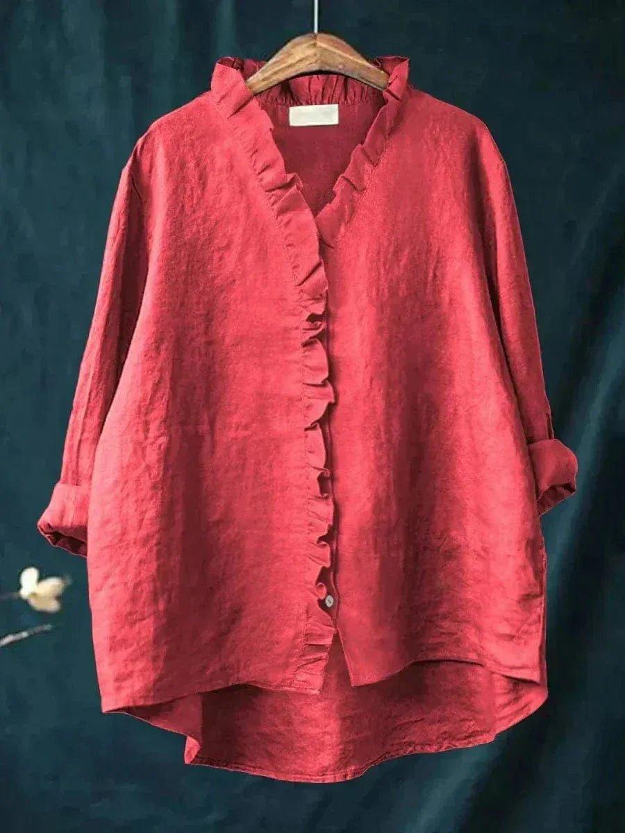 Willow | Linen Ruffle Blouse
