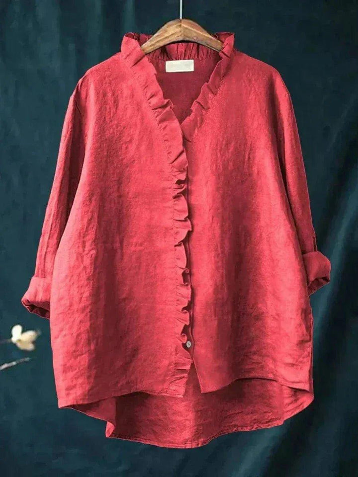 Willow | Linen Ruffle Blouse