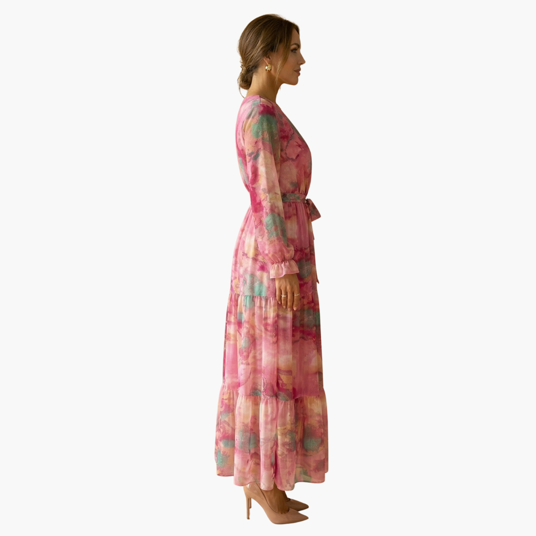 Susanna | Women's Long Sleeve Summer Midi Dress