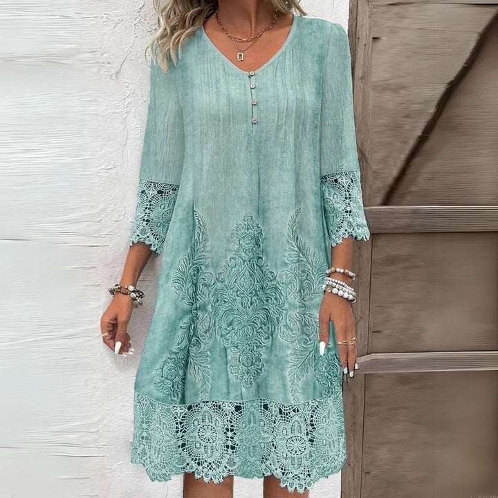 Harriet | Floral Embroidered Midi Dress