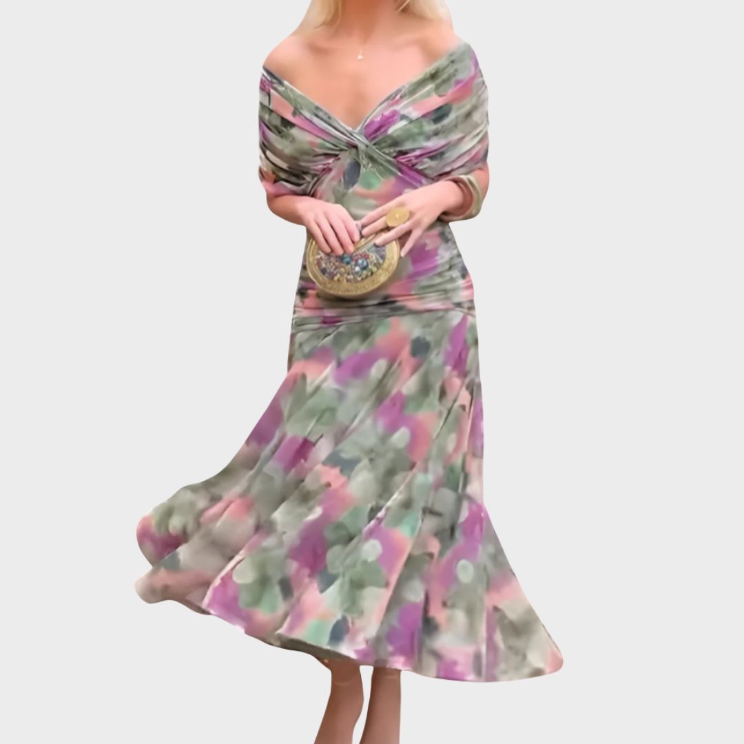 Persephone | Off-Shoulder Ruched Evening Dress