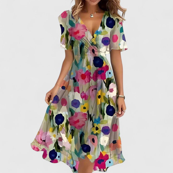 Annalise | Women's V-Neck Floral Mini Dress