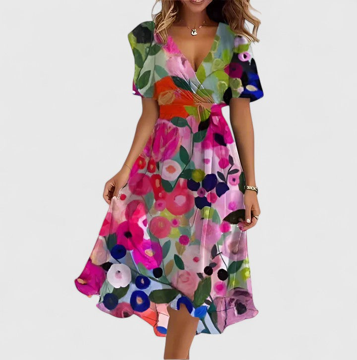 Annalise | Women's V-Neck Floral Mini Dress
