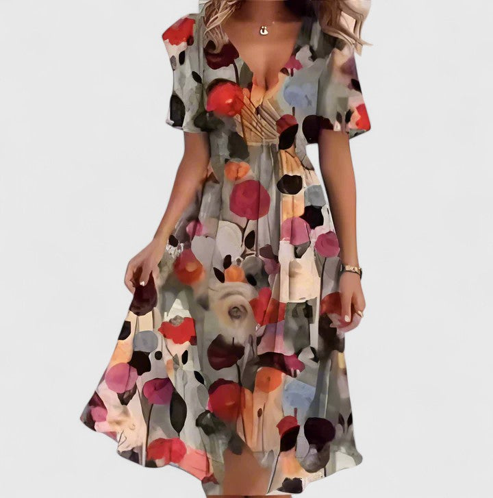 Annalise | Women's V-Neck Floral Mini Dress