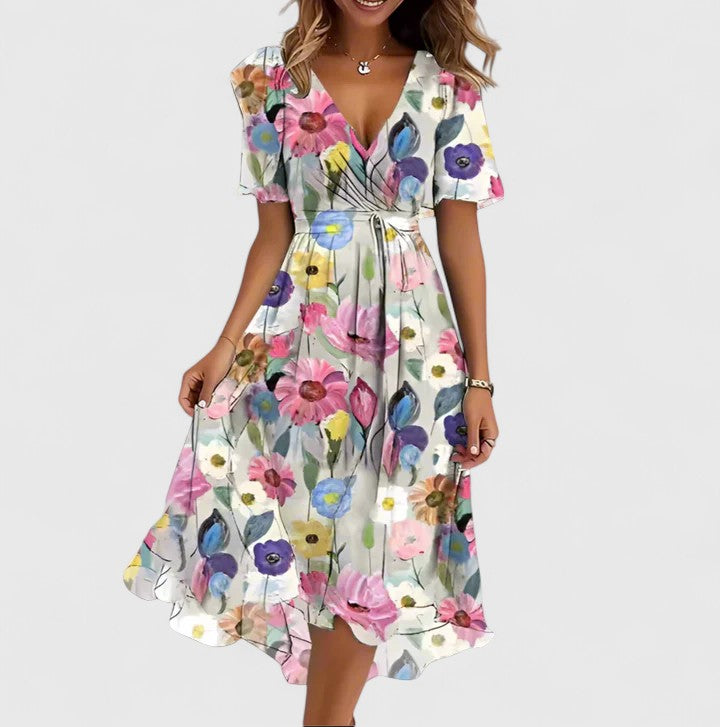 Annalise | Women's V-Neck Floral Mini Dress