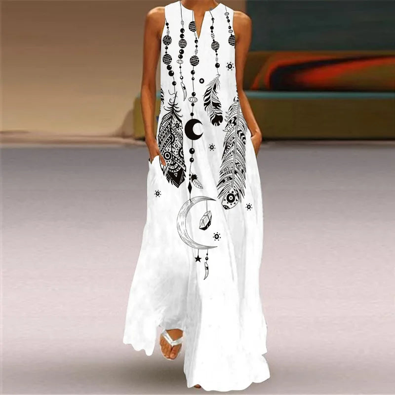 Elodie | Butterfly Floral A-Line Maxi Dress