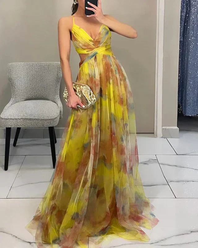 Sabella | Women's Spaghetti Strap Backless Maxi Dress